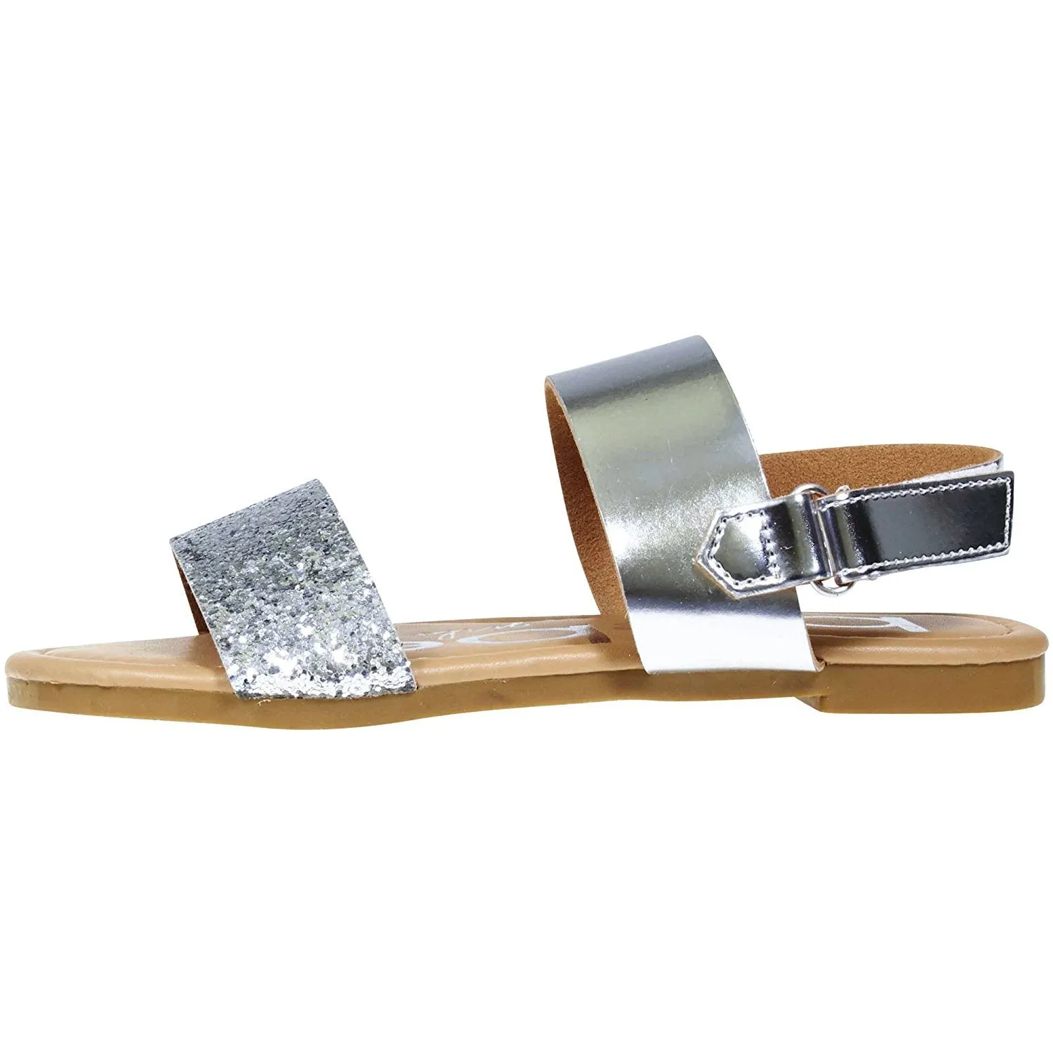 bebe Metallic Sandals with Glitter Straps for Girls
