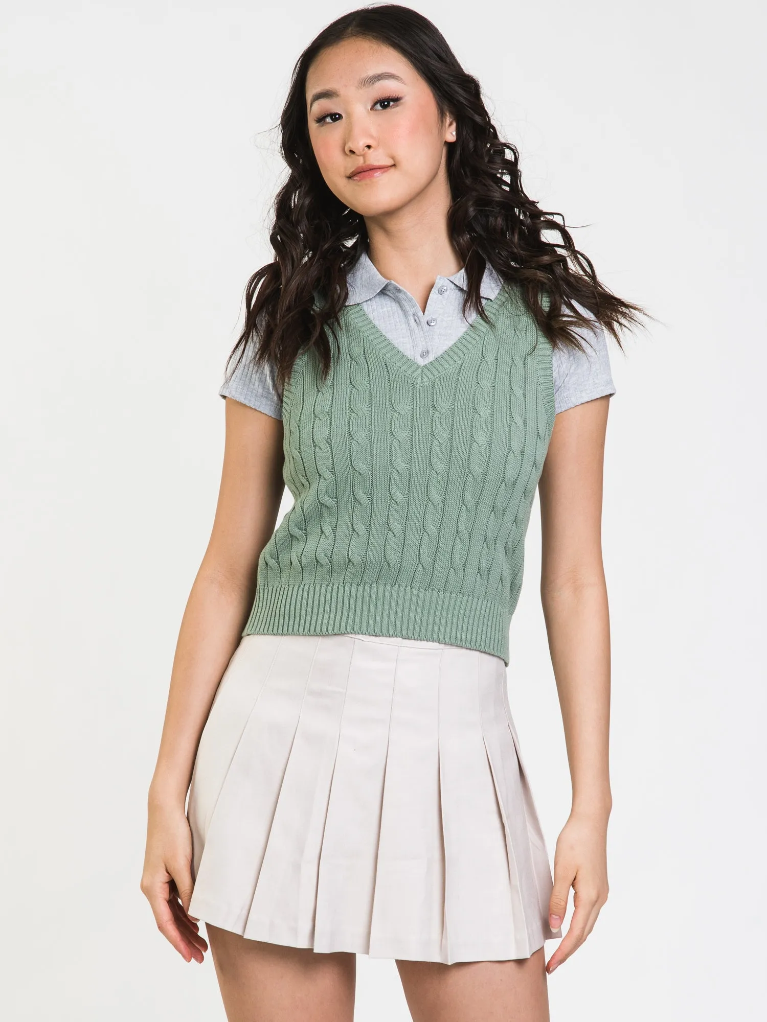 HARLOW HALLE CABLE VEST - CLEARANCE